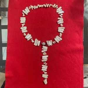 Freshwater Pearl & Genuine Garnet Strand with a Crystal clasps